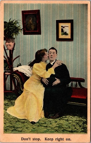 Postcard comic romance - postcard,