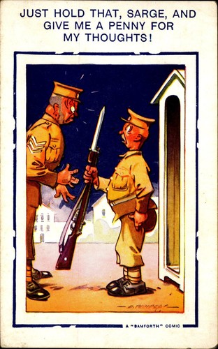 Bamforth military comic signed