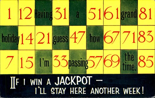 Gambling postcard puzzle - , if