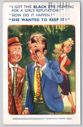 1959 bamforth comic postcard - bamforth,