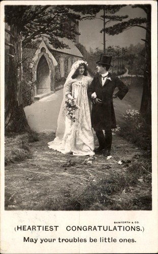 Bamforth rppc marriage - rppc,